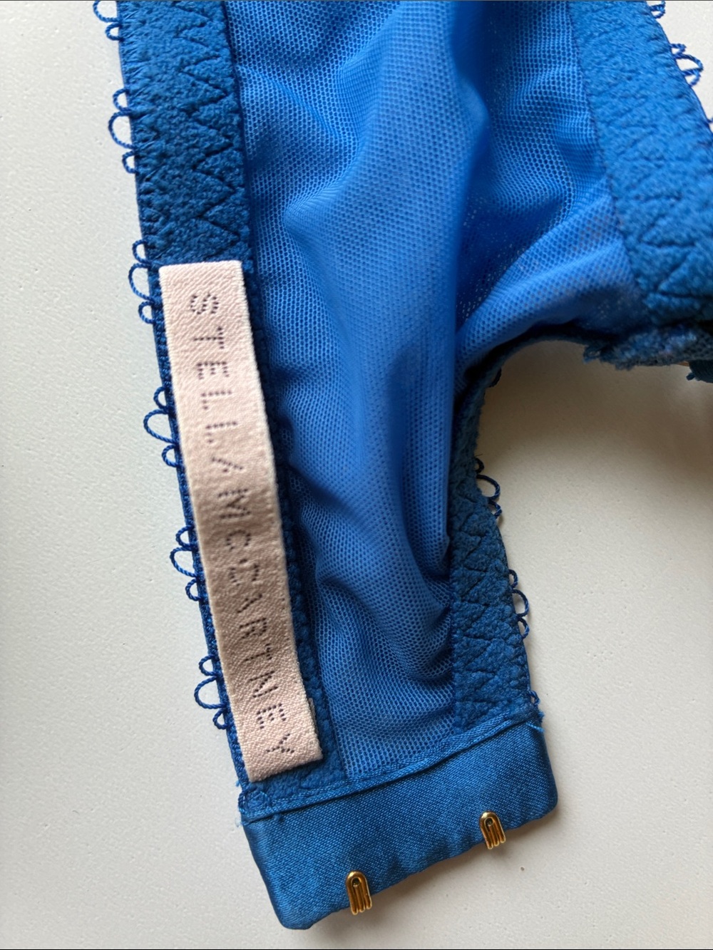 Stella McCartney Blue Satin Lace Push-Up Bra - Picture 2 of 9